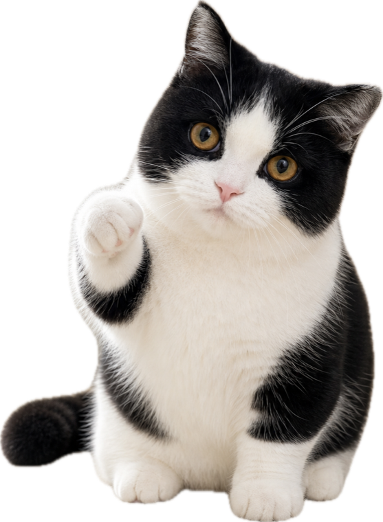 President Bibi raising a paw in greeting